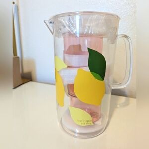 NEW KATE SPADE NEW YORK Lemon Pitcher & Set of 2 Cups New